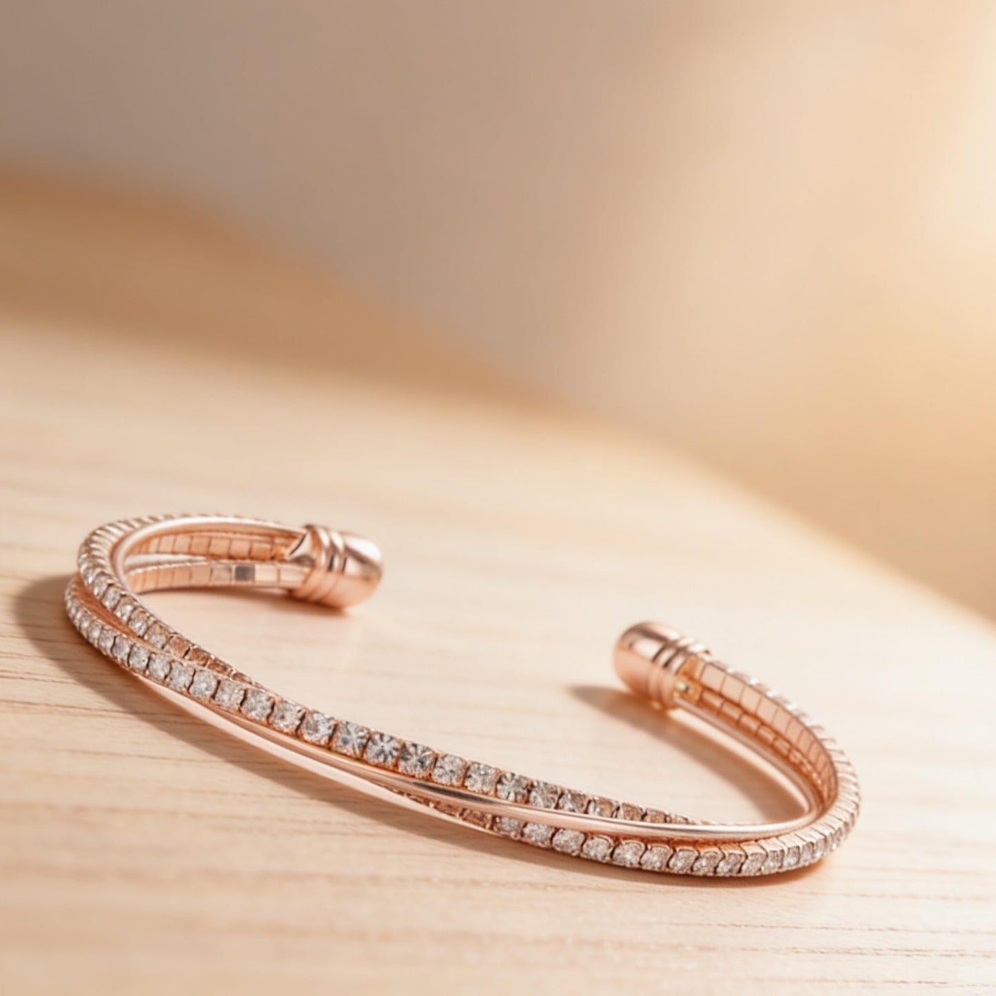 rose gold Cuff bangle Bracelets For Women Rhinestone Clear Crystal Dainty Bracelet Bridesmaid Wedding Gifts Birthday Party (gold)
