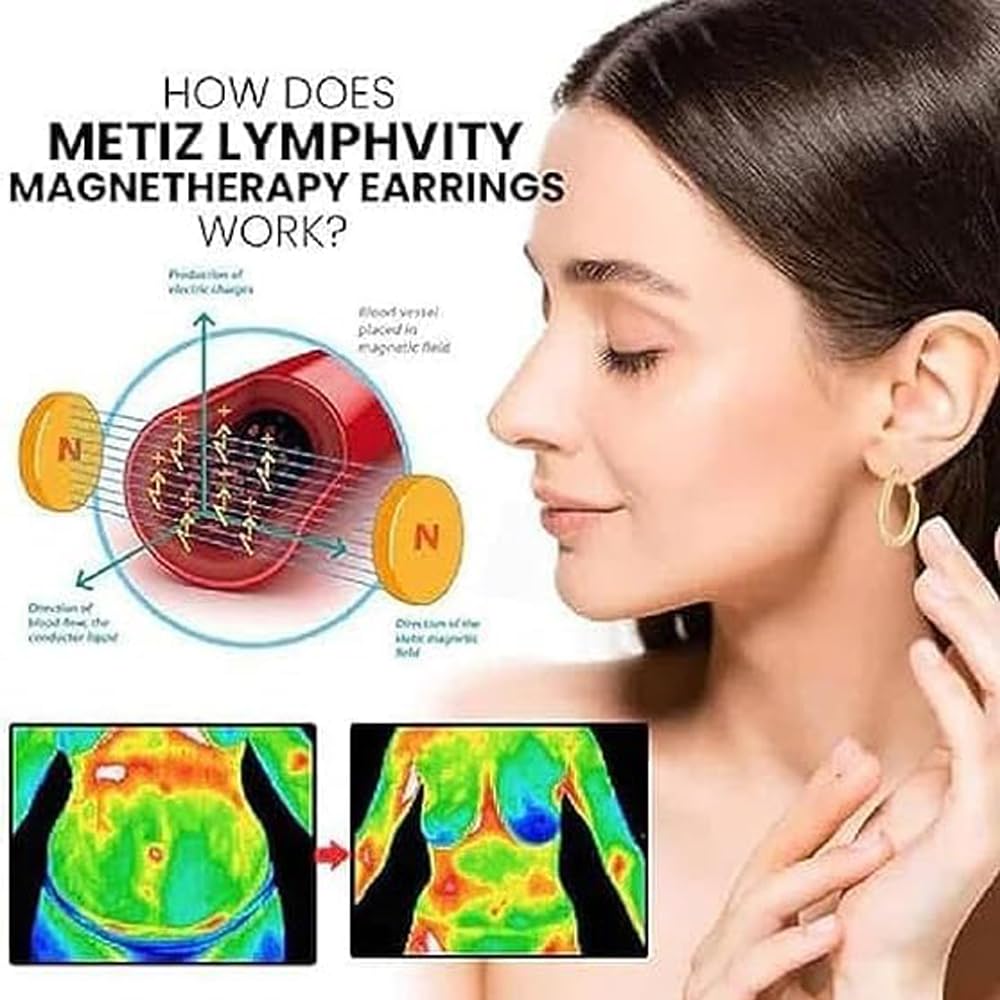 2 Pairs Lymphatic Drainage Slimming Hoop Earrings, Lymphvity Activity Germanium Acupuncture Therapy Hoop Earrings Fashion Jewelry Gift For Women Men (gold+gold)