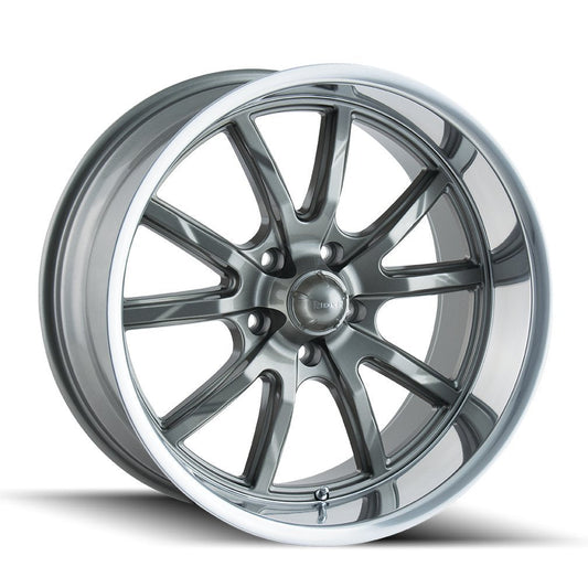 Ridler 650 Grey/Polished Lip Wheel with Painted Finish (20 x 10. inches /5 x 127 mm, 0 mm Offset)