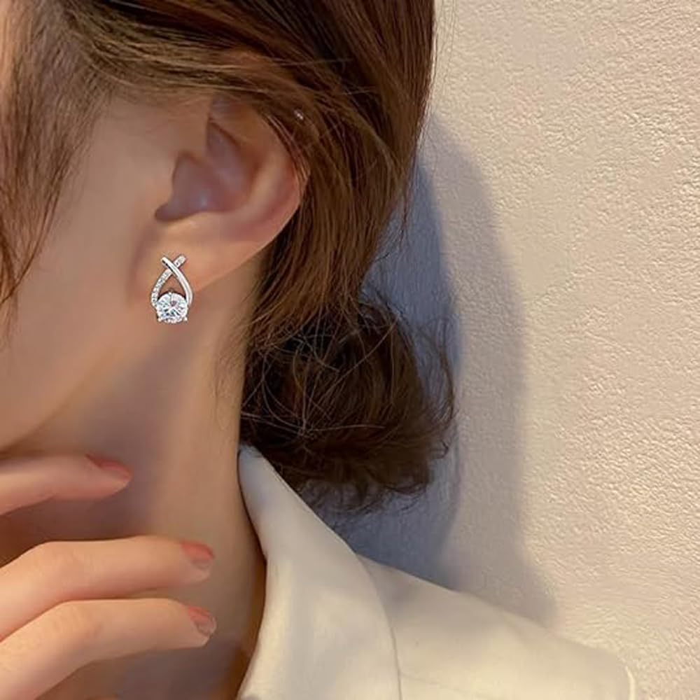 4 Pairs Lymphatic Drainage Slimming Hoop Earrings, Halolux Lymphvity Germanium Earring Acupuncture Therapy Hoop Earrings Fashion Jewelry Gift For Women Men (rhinestones)