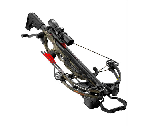 Barnett Expedition 385 Hunting Crossbow - Compact, Fast 385fps, Adjustable Butt Stock, Veil Camo, Triggertech Trigger, 4x32 Scope, Aluminum Flight Track, Headhunter Bolts, with CCD.