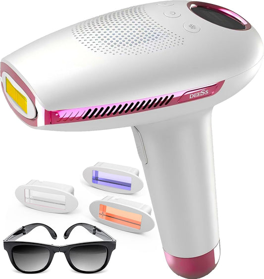 DEESS IPL Laser Hair Removal Device for Women & Men, GP591 3 in 1 Fastest Flashes ICE-Cooling Permanent Hair Remover, Safe & Painless, Long-lasting Reduction of Body & Face Hair Regrowth, Home Use