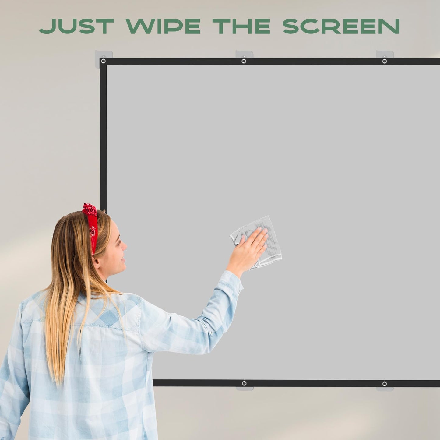 AAJK ALR Projector Screen, 4K Movie Projector Screen 16:9 HD Foldable Anti-Crease Portable Projector, Movies Screen for Home Theater Outdoor Indoor Support (120in Pro)