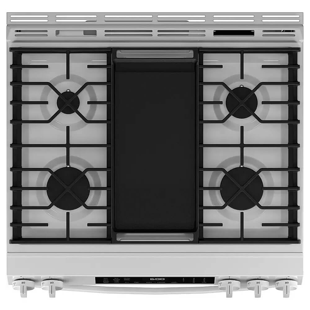 GE GGS600AVWW 5.3 Cu. Ft. White Slide-In Gas Convection Range