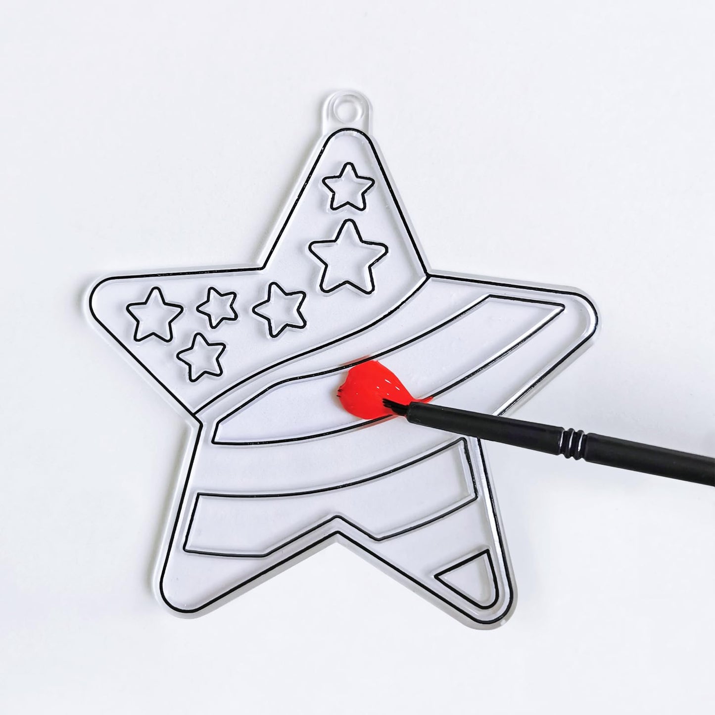 Winyn 24 Sets Patriotic Suncatchers Ornaments Decorations DIY Window Paint Art Stickers Craft Kit American Star Heart Sun Catchers for Kids Classroom 4th of July Activity Art Projects Party Favors