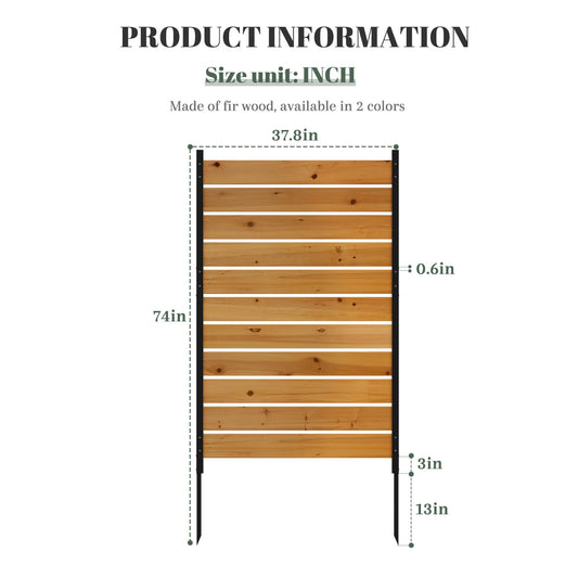 Privacy Fence Screen Outdoor Freestanding Privacy Fence Panel Decorative Patio Privacy Screen Air Conditioner Fence Outdoor Privacy Panels for Deck Porch Balcony (Wood, Reddish Brown)