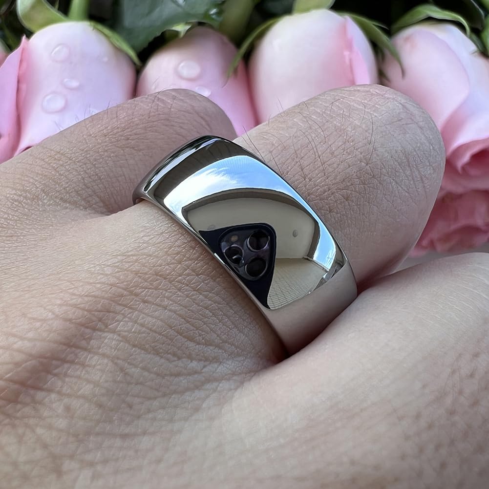 TUTISS 10mm Tungsten Rings for Men Women Engagement Wedding Bands Domed Polished Comfort Fit Size 10