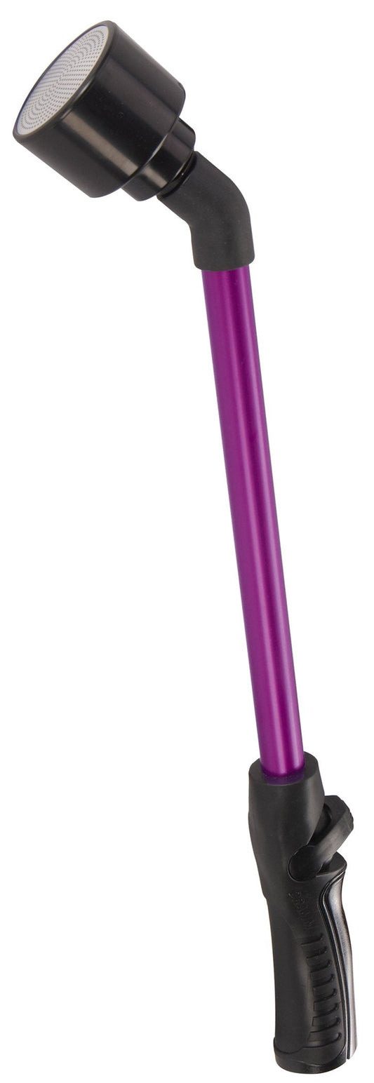 Dramm Rain Wand with One Touch Thumb Valve – Gentle Full Flow Shower Head Watering Wand for Garden Hose, Aluminum Construction – 16 Inch – Berry