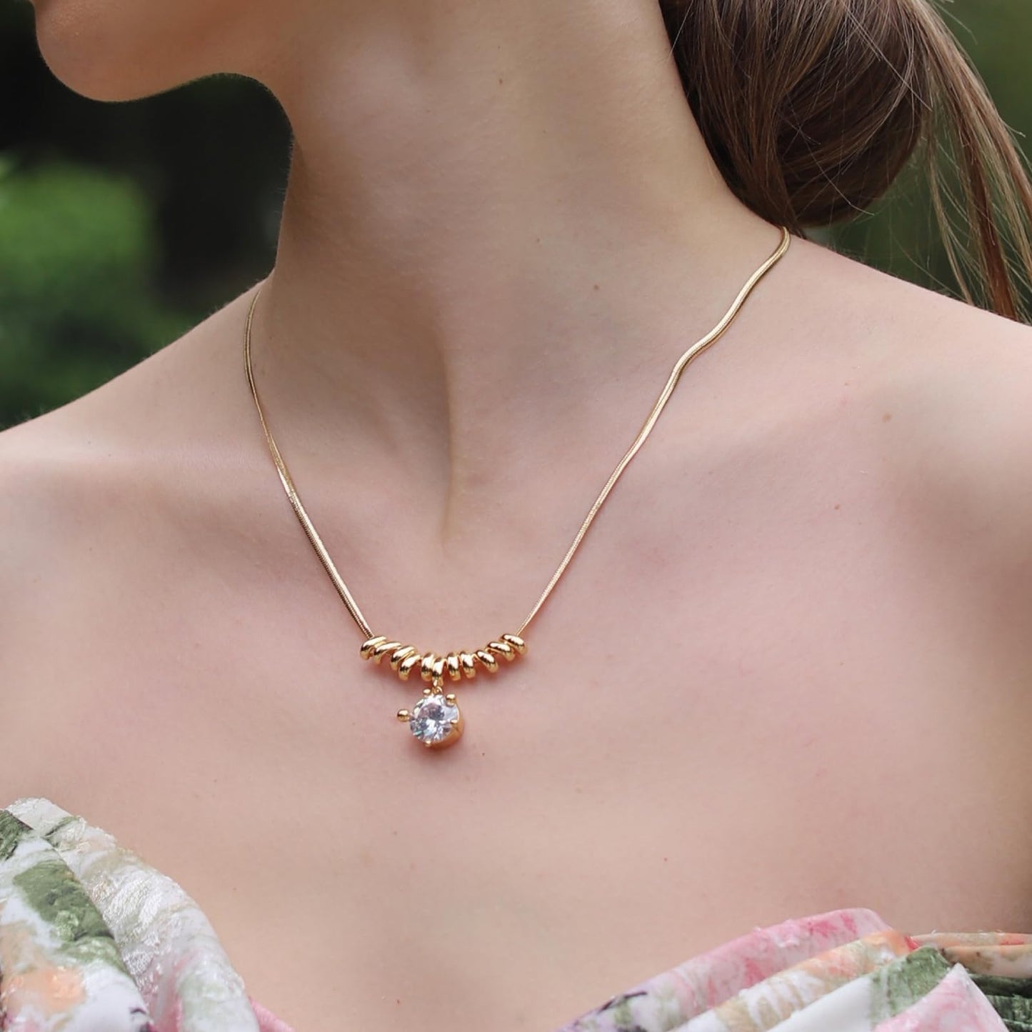 Milan Chiva 14K Gold Chunky Choker Plated Necklace for women, Dainty Trendy Non Tarnish Pendant Charm Necklaces Fashion Jewelry for Women Diamond ABU-MNS-1055GD