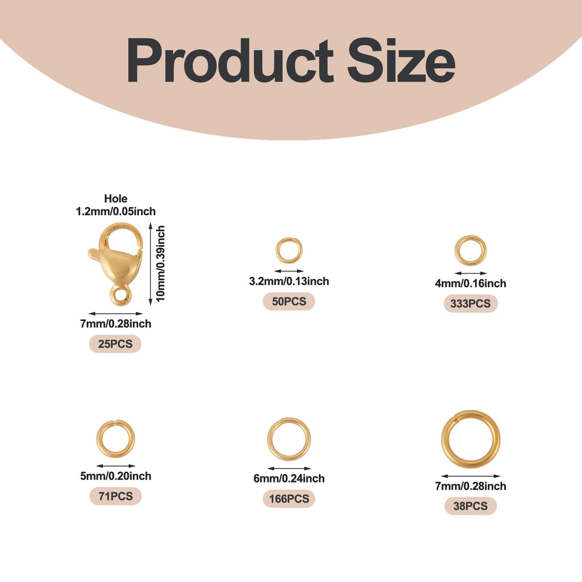 DIY Jewelry Making Kits Craftdady 25pcs 18K Gold Plated Stainless Steel Lobster Claw Clasps 658pcs 3mm 4mm 5mm 6mm 7mm Brass Open Jump Rings for DIY Bracelet Necklace Jewelry Making