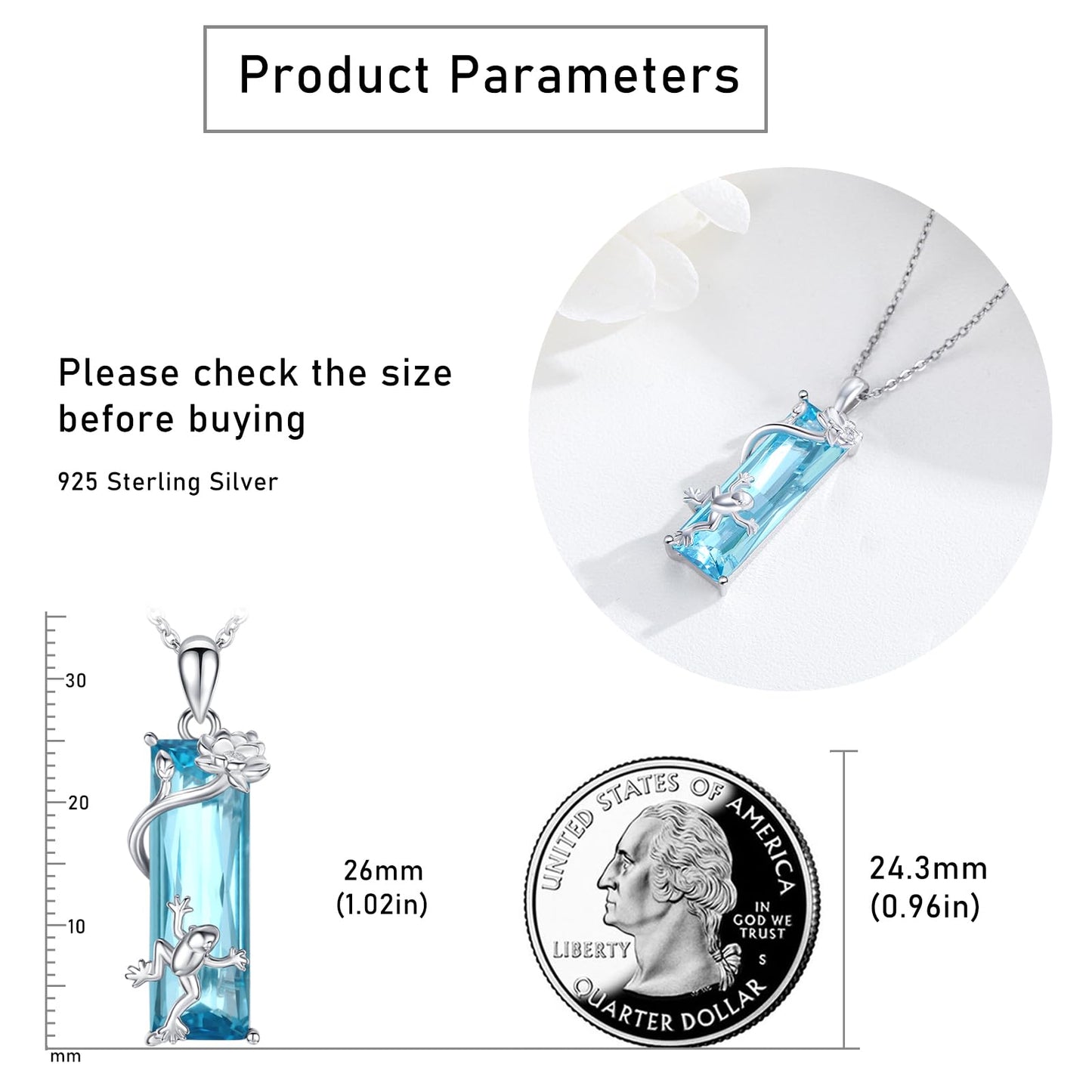 AENEAS Valentines Day Gifts for Women Her Frog Necklace 925 Sterling Silver Blue Crystal Pendant Cute Frog Flower Jewelry Gifts for Daughter Women Her Wife
