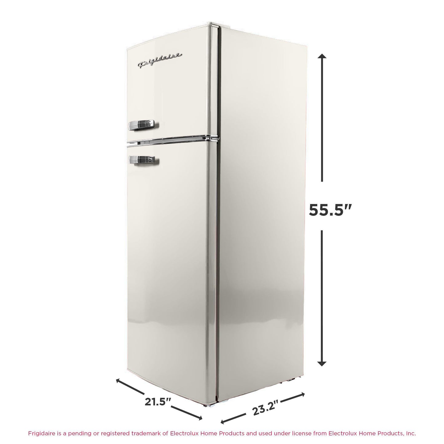 Frigidaire EFR753 Retro Apartment Size Refrigerator with Top Freezer - 2 Door Fridge with 7.5 Cu Ft of Storage Capacity, Adjustable Spill-Proof Shelves, Door & Crisper Bins, CREAM