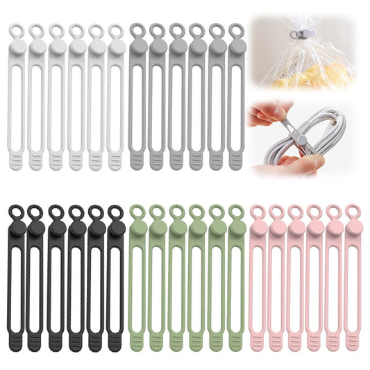 30pcs Data Cable Organizer, 2025 New Silicone Cable Ties Cable Management Organizer, 106mm Reusable Cord Organizers, Colorful Wire Organizers for Cords (30)