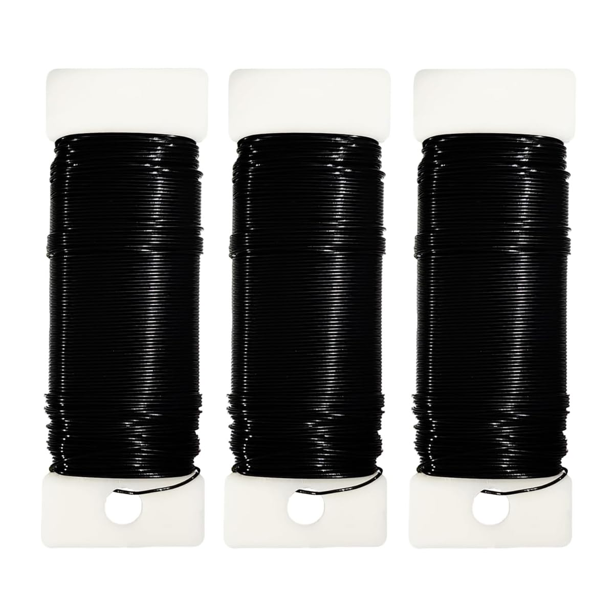 114 Yards 22-Gauge Black Floral Metal Wire: Flexible Paddle Wire for Flower Arrangements, Crafts, Christmas Wreaths, Trees & Garlands