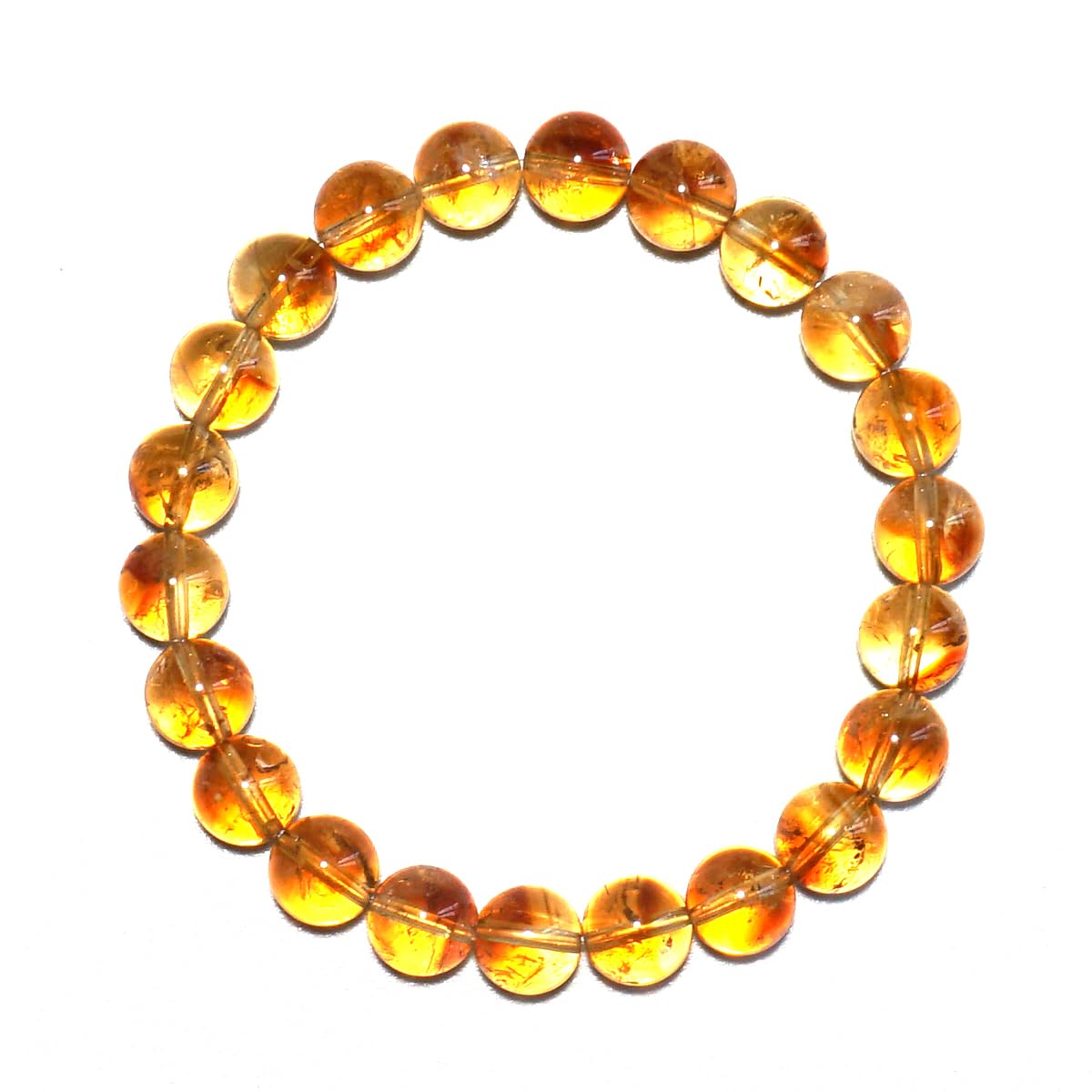 8MM Citrine Bracelet for Women Men | Natural Yellow Sacral & Solar Plexus Chakra Crystal and Gemstones | Stretch Jewelry Gift for Bringing Wealth Success Motivation | Fits for 7-7.5" Medium Wrist