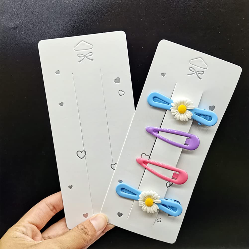 UUYYEO 100 Pcs Hair Clip Display Cards Hair Bow Holder Cards Rectangular Paper Cardboard for Hair Accessories Display and Organizing