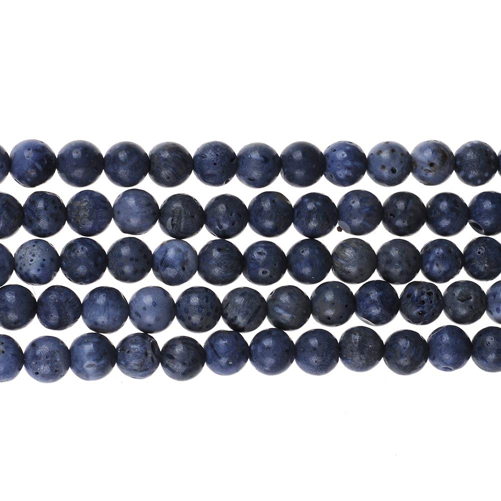 10mm Natural Blue Coral Gemstone Round Loose Beads Crystal Stone Bracelet Necklace Accessories Crafts for Jewelry Making DIY,1 Strand 15"