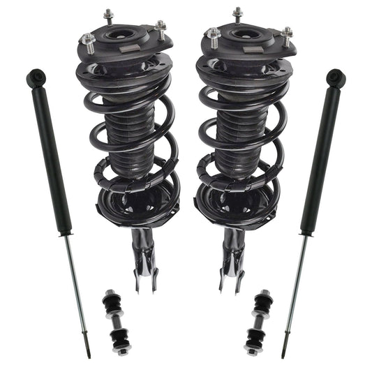TRQ Front and Rear Suspension Kit Complete Strut & Coil Spring Assembly Shock Absorber Sway Bar Stabilizer Link Compatible with 2004-2006 Scion xA xB