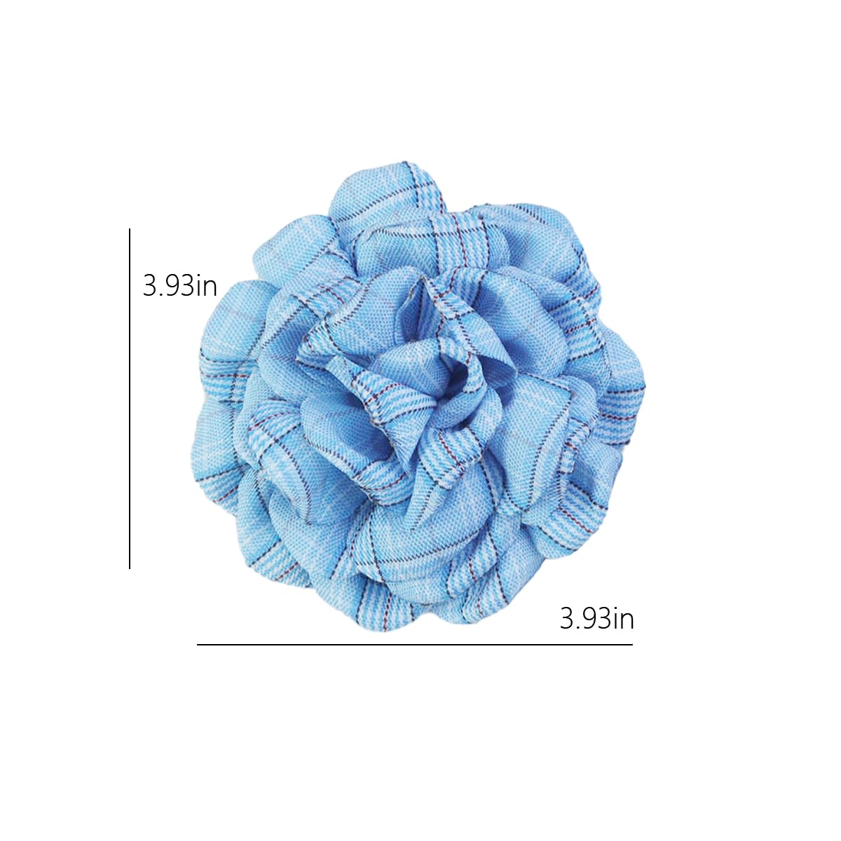 Elegant Large Cloth Flower Brooches Big Camellia Flower Pin for Women Dainty Cloth Fabric Rose Brooches Dress Skirt Scarf Hat Pins Clothing Decoration Accessories (Blue B)