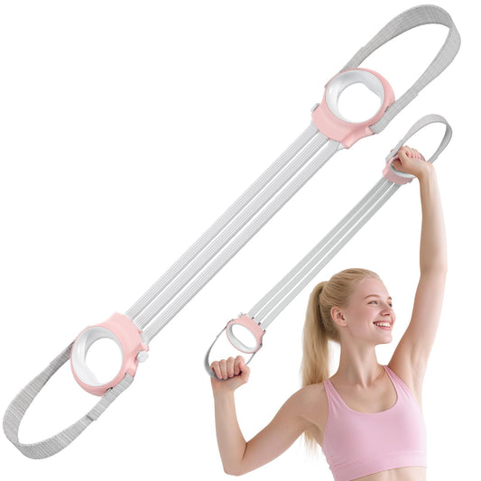 VANiGO Figure 8 Fitness Resistance Bands with Handles, 20-60lb Adjustable Elastic Excercise Band, Non-Slip Fabric Silicone Bands for Strength Stretch Flexibility Training Arms Back Shoulder Chest Legs