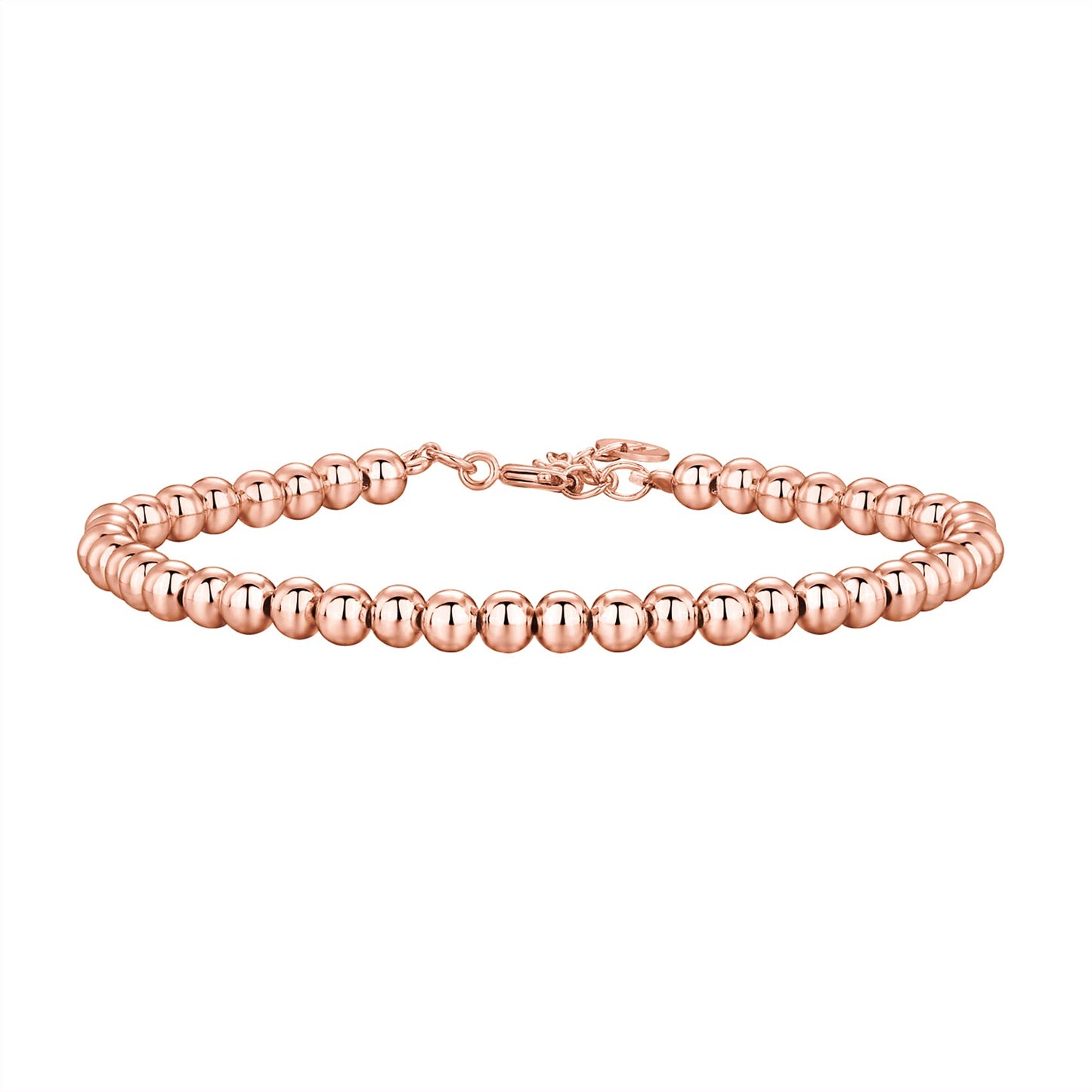 PAVOI 14K Rose Gold Plated Beaded Bracelet | Womens Ball Bracelet | Plated Gold Bracelets For Women