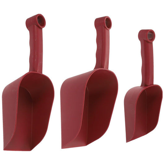 PLAFOPE 3pcs Gardening Shovel Set for Indoor and Outdoor Planting, Soil Scoop and Weeding Hand Tools, Burgundy Plastic Succulent and Bonsai Potting Shovels for Home Garden Use