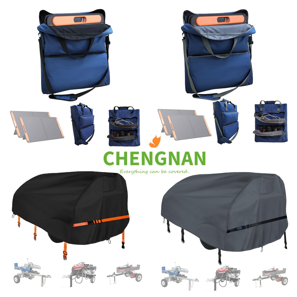 CHENGNAN Log Splitter Cover for 15-45tons Log Splitter (89×45×39 inch), 900D Oxford Cloth,All Weather Protection, Heavy Duty Wood Splitter Cover Wateproof,Black