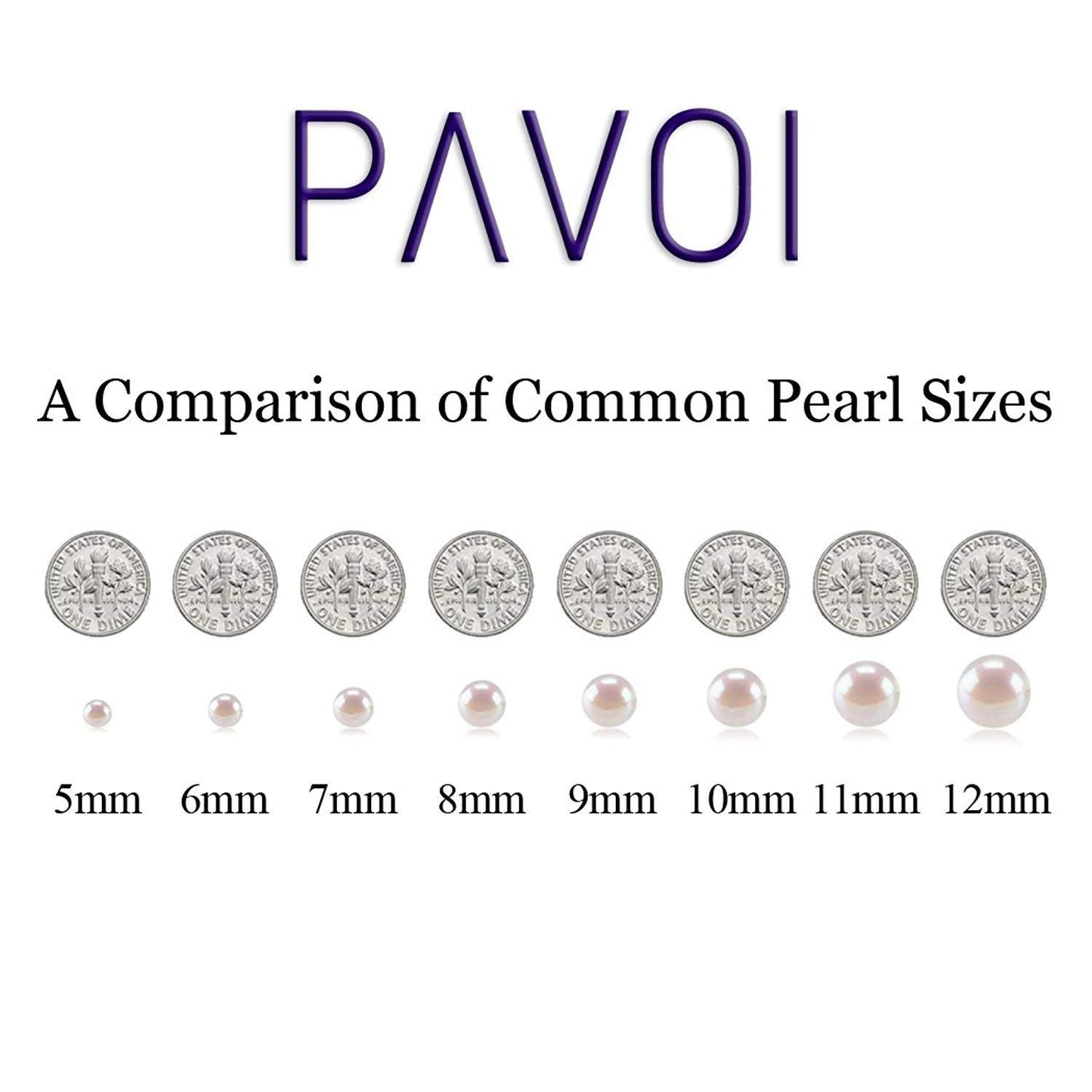 PAVOI 925 Sterling Silver Round White Simulated Shell Pearl Necklace Strand | Pearl Choker Necklace | Jewelry for Women - 22" Length (6mm)