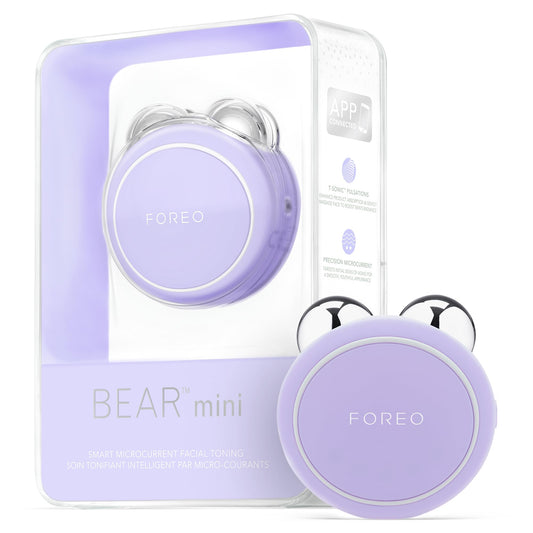 FOREO Bear mini App-Connected Microcurrent Facial Toning Device with 3 Intensities, Lavender