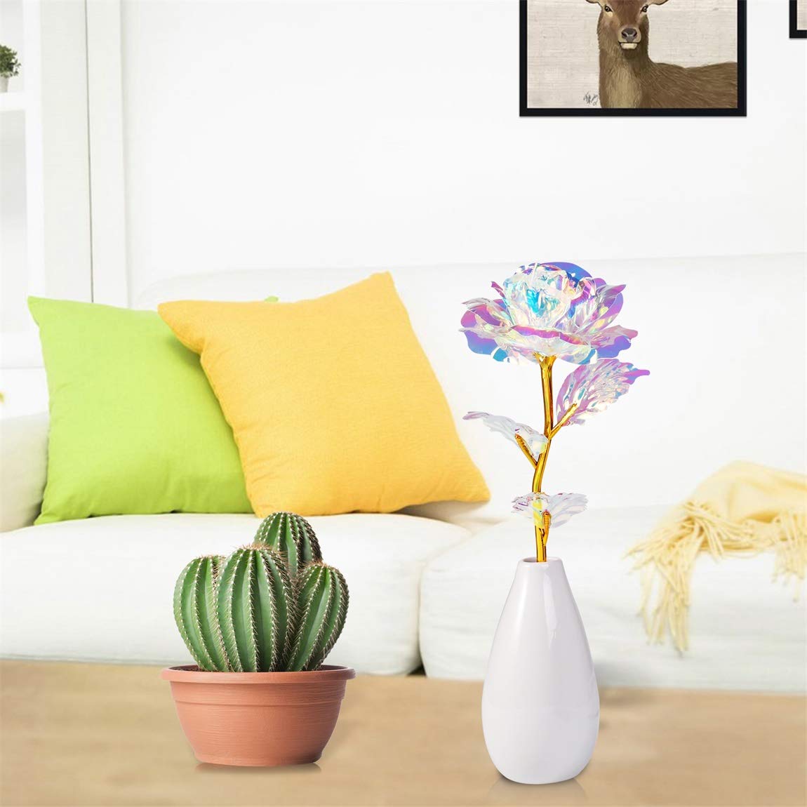 Tmacker Mothers Day Mom Gifts for Women Grandma - Artificial Rose Flowers with Vase Birthday Gifts for Mom Wife Her Valentines Day Anniversary Thanksgiving Wedding Christmas Galentines