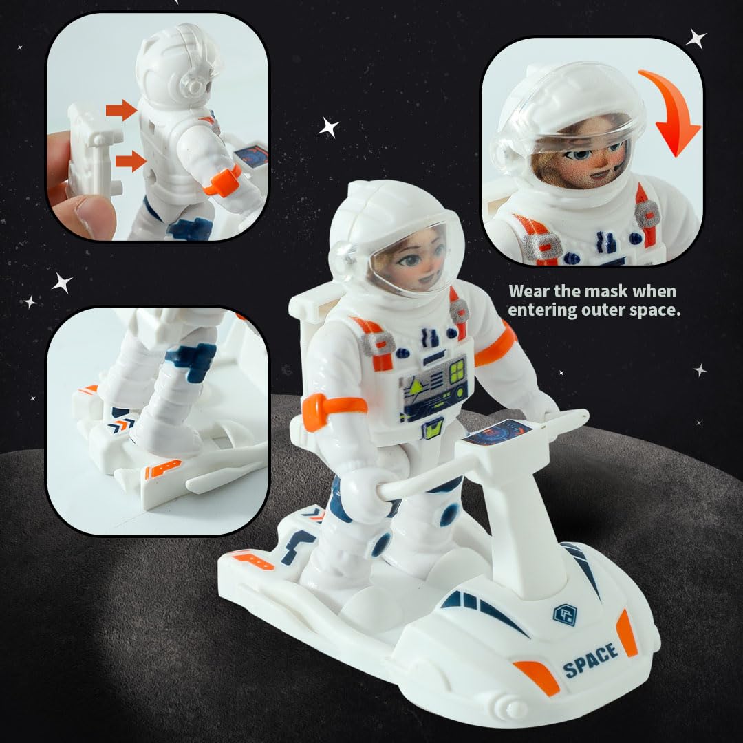 Wbzle UFO Toy Space Toy Playset with Alien and Astronaut, Spaceship Toys with Lights and Sound, Exploration Toy Set for Toddler Boys 3-5, Outer Space Birthday Gift