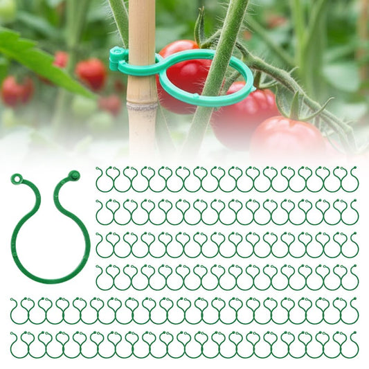 muxou Plant Stem Support,Plastic Plant Clips for Climbing Plants,Tomato Vine Clips,Plant Fixing Clips,Garden Clips (Green 150PCS)