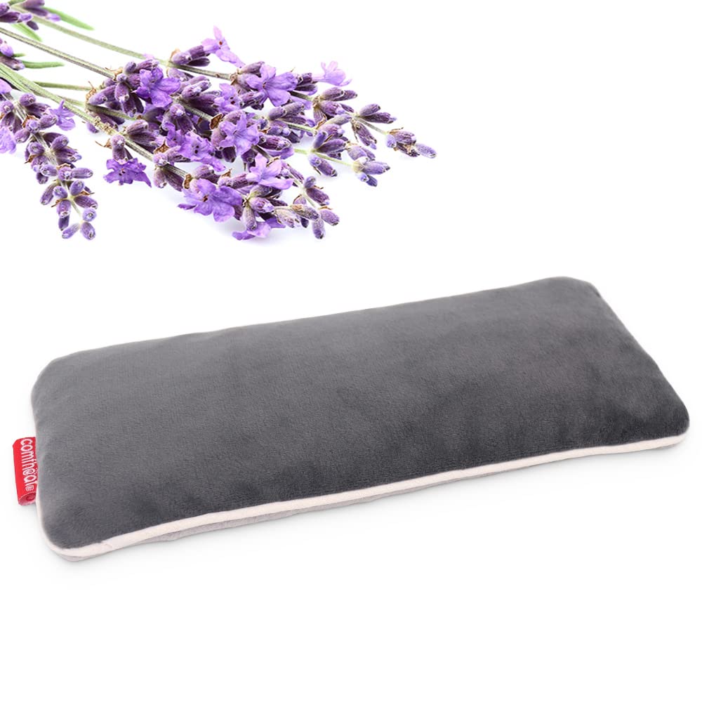 Comfheat Lavender Weighted Eye Pillow for Yoga, Microwavable Moist Heat Eye Compress Mask Pillow FSA HSA Eligible with Washable Cover for Relaxation, Sleeping, Meditation, Yoga, Spa, Migraine Relief