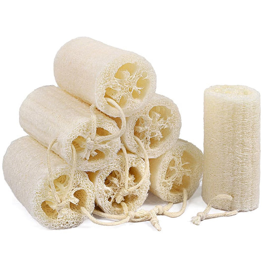 Createjoya 7 Pack Natural Loofah Body Scrubber Sponge, 5 Inches Organic Luffa for Exfoliating & Smooth Skin Cleansing, Ideal for Men & Women, Spa & Shower Use