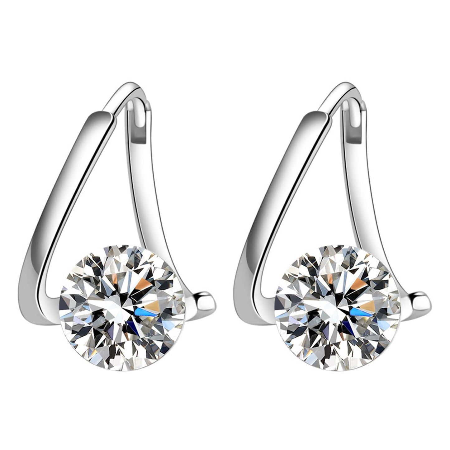 Histone Lymphvity Slimming Earrings for Weight Loss Women 2 Pairs Flysmus Drainage Germanium Earrings Minimalist CZ Hoop Earrings Charm Jewelry Gift (B)