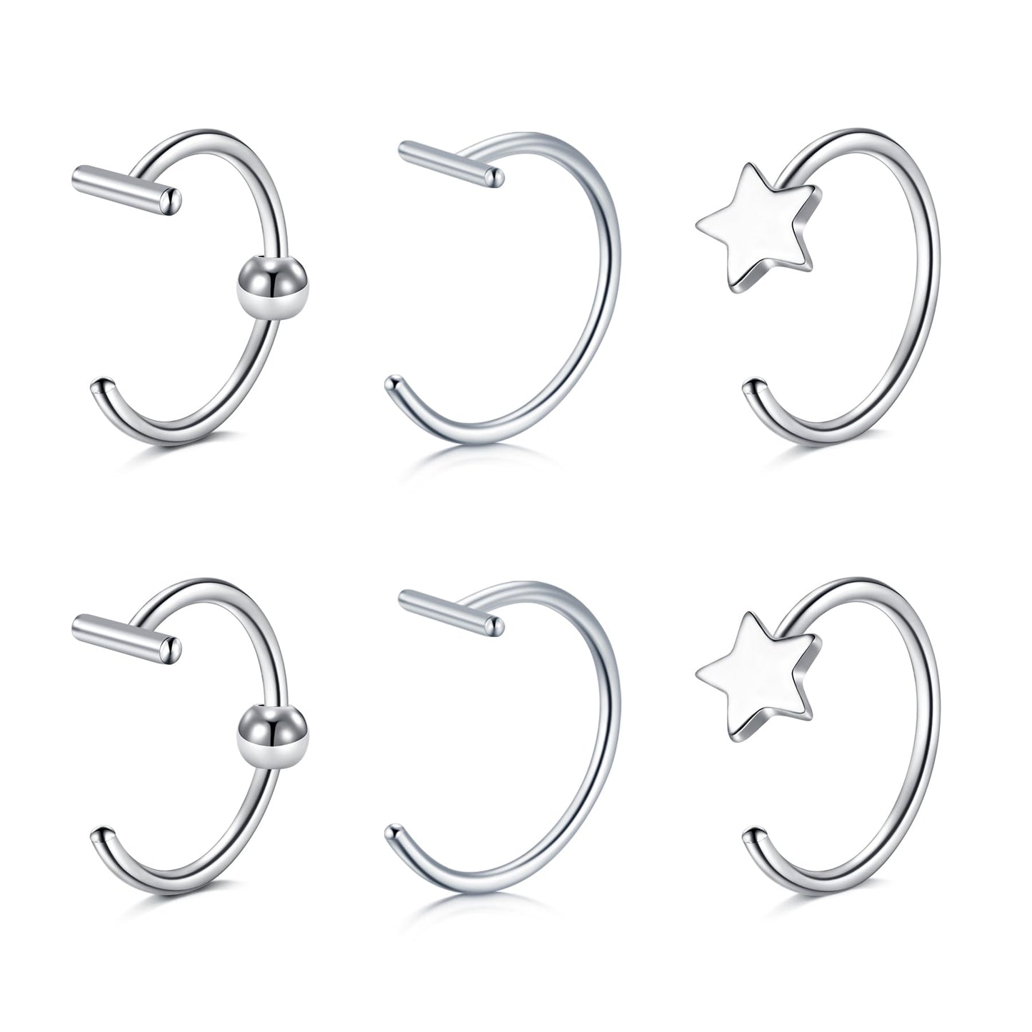 JFORYOU FORYOU Fake Nose Ring Fake Nose Piercing Fake Nose Rings Hoop for Women Faux Nose Piercing Clip on Non Pierced Faux Body Piercing Jewelry for Women Men