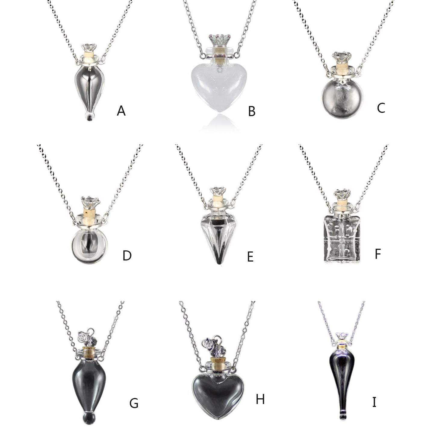 Essential Oil Diffuser Perfumes Bottle Pendant Necklace Jewelry Clear Tear Drop Vial Essential Oil Pendant Necklace Bottle Necklaces for Women