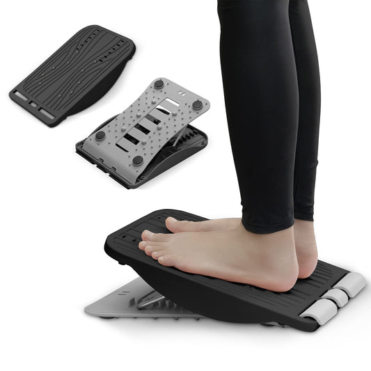 INFIDEZ 3-in-1 Adjustable Incline Slant Board for Calf Stretching Ankle, Foot Massage, 10 Changeable Levels Rocker Board for Plantar Fasciitis Physical Therapy Equipment - Black