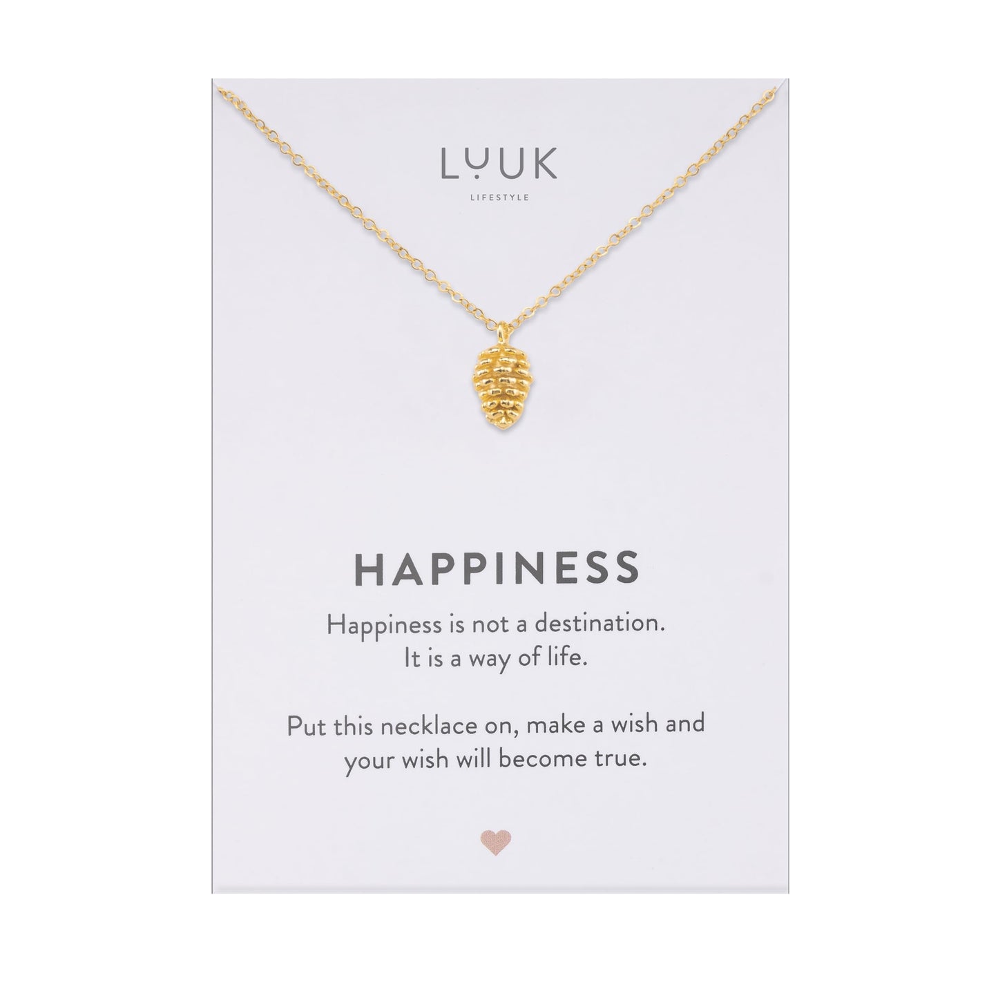 LUUK LIFESTYLE 14k gold plated, Pincone pendant necklace, 19in adjustable, waterproof, non-tarnish, sturdy chain, Gift ideas for women, holiday, dainty trendy aesthetic simple, wilderness camping
