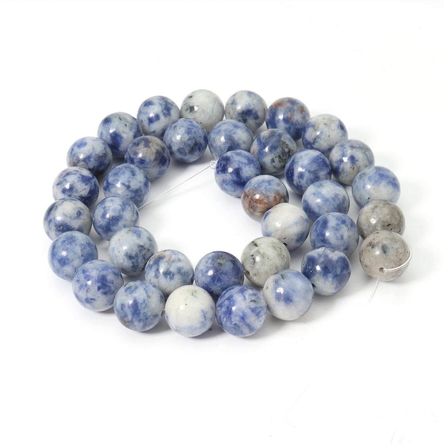 Siomia 60pcs 6mm Natural New Blue Sodalite Gemstone Beads Energy Healing Crystal Round Loose Stone Beads for Jewelry Making, DIY Bracelets Necklaces