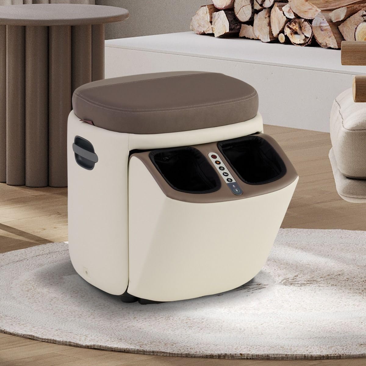Human Touch Reveal Foot & Calf Massager Ottoman - Heated Air Compression, 3 Auto-Massage Programs & Adjustable Intensity for Stress Relief, Plantar Fasciitis, & Circulation - Includes 1-Year Warranty