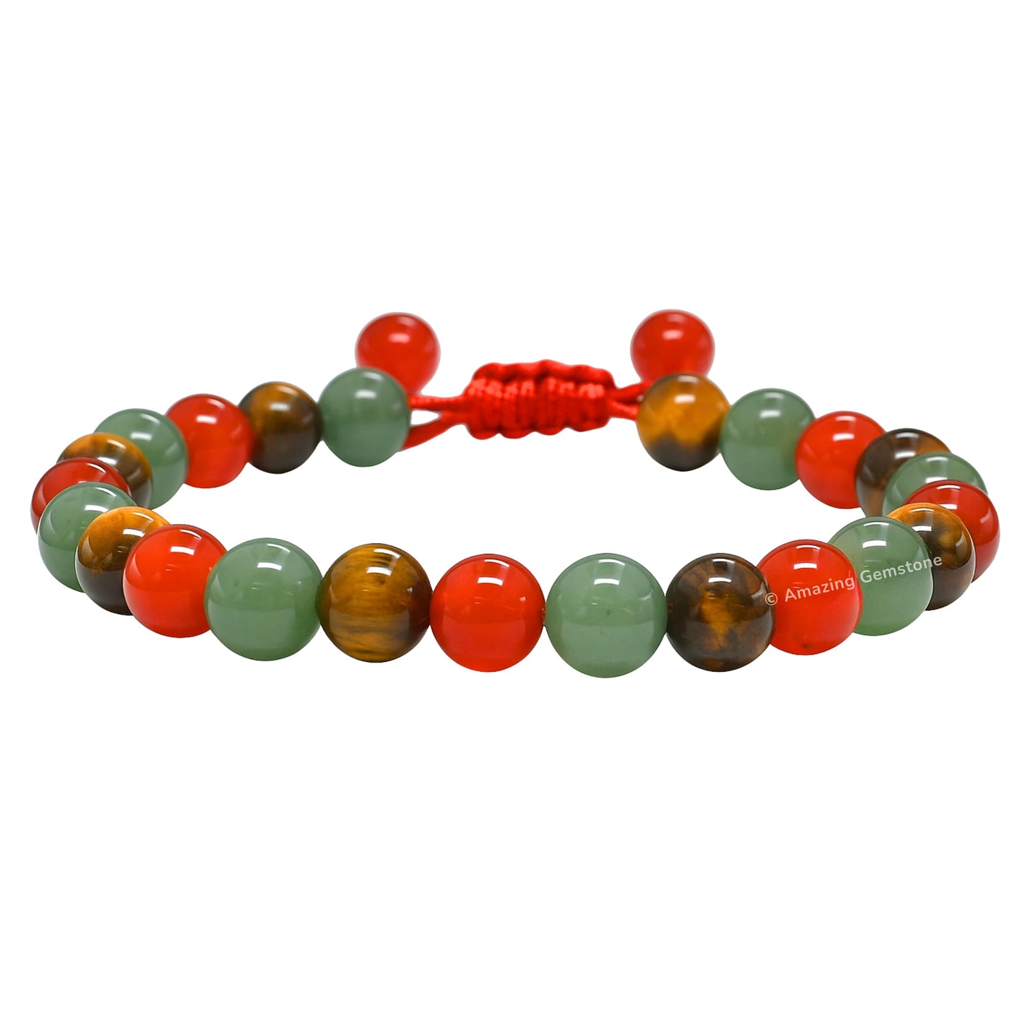 Amazing Gemstone Leo Zodiac Crystal Bracelet - Carnelian Tiger Eye Green Aventurine Birthstone Bracelets Women Men Healing Calming Anxiety Stress Relief Gifts (Adjustable)