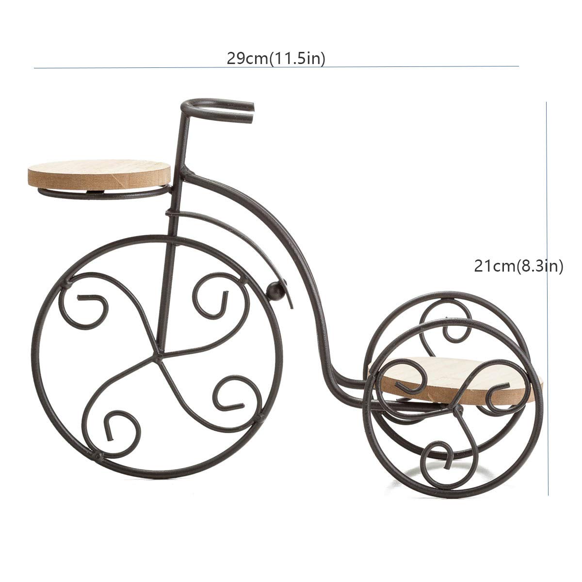 TJ Global 2-Plant Iron Bicycle Plant Stand, Metal Wire Flower Pot Wrought Iron Planter for Plants, Flowers, Garden, Patio, Office, Balcony Outdoor and Indoor Decor