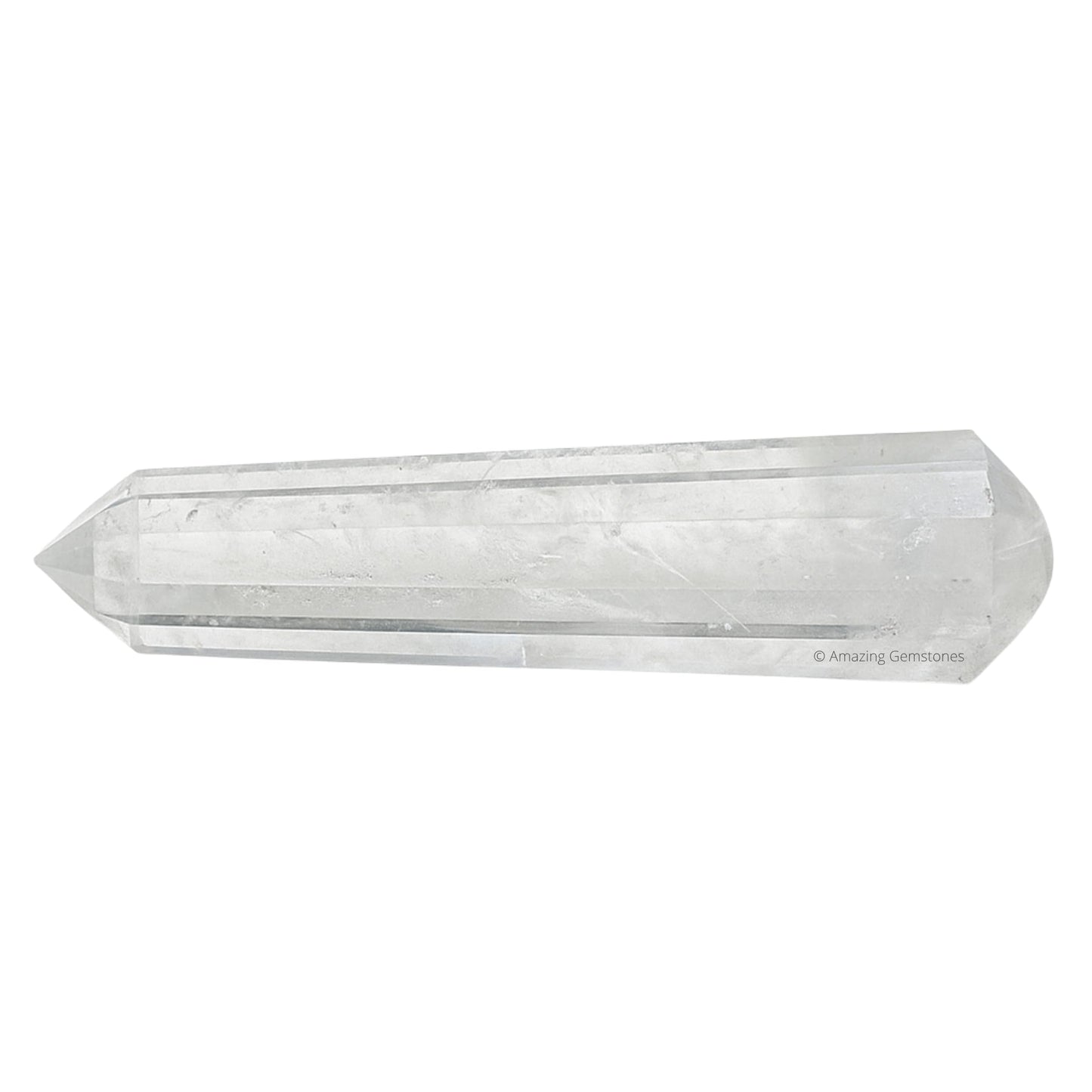 Amazing Gemstone Clear Quartz Crystal Wand Massage Stick - Pelvic Wand Gua Sha for Adults - Crystals and Healing Stones Massage Wands for Adults Gifts (Pointed)