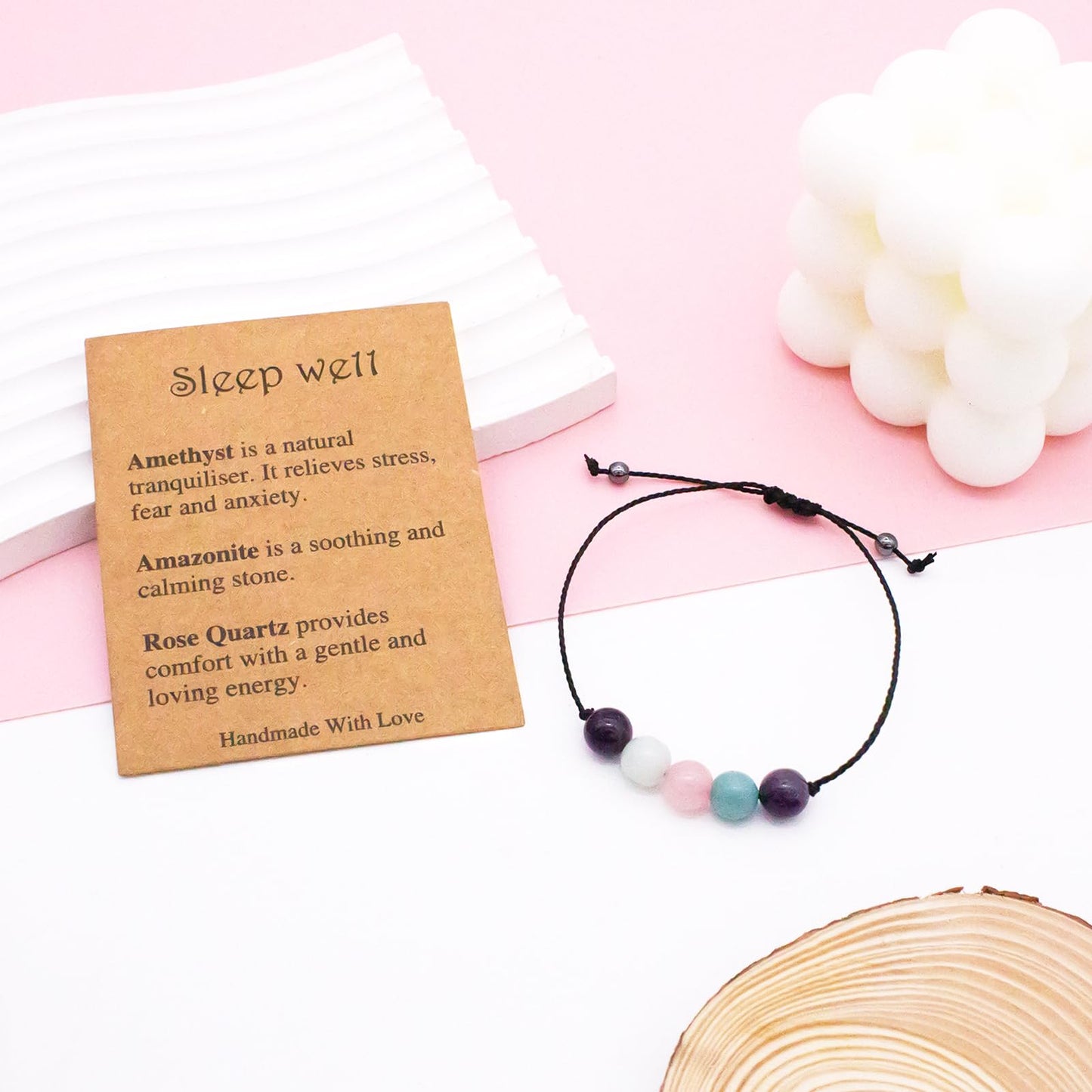 yfstyle Healing Spiritual Crystal Bracelets Anxiety Relief Bracelets Empath Protection Bracelet for Women Men Jewelry Gifts-Sleep Well