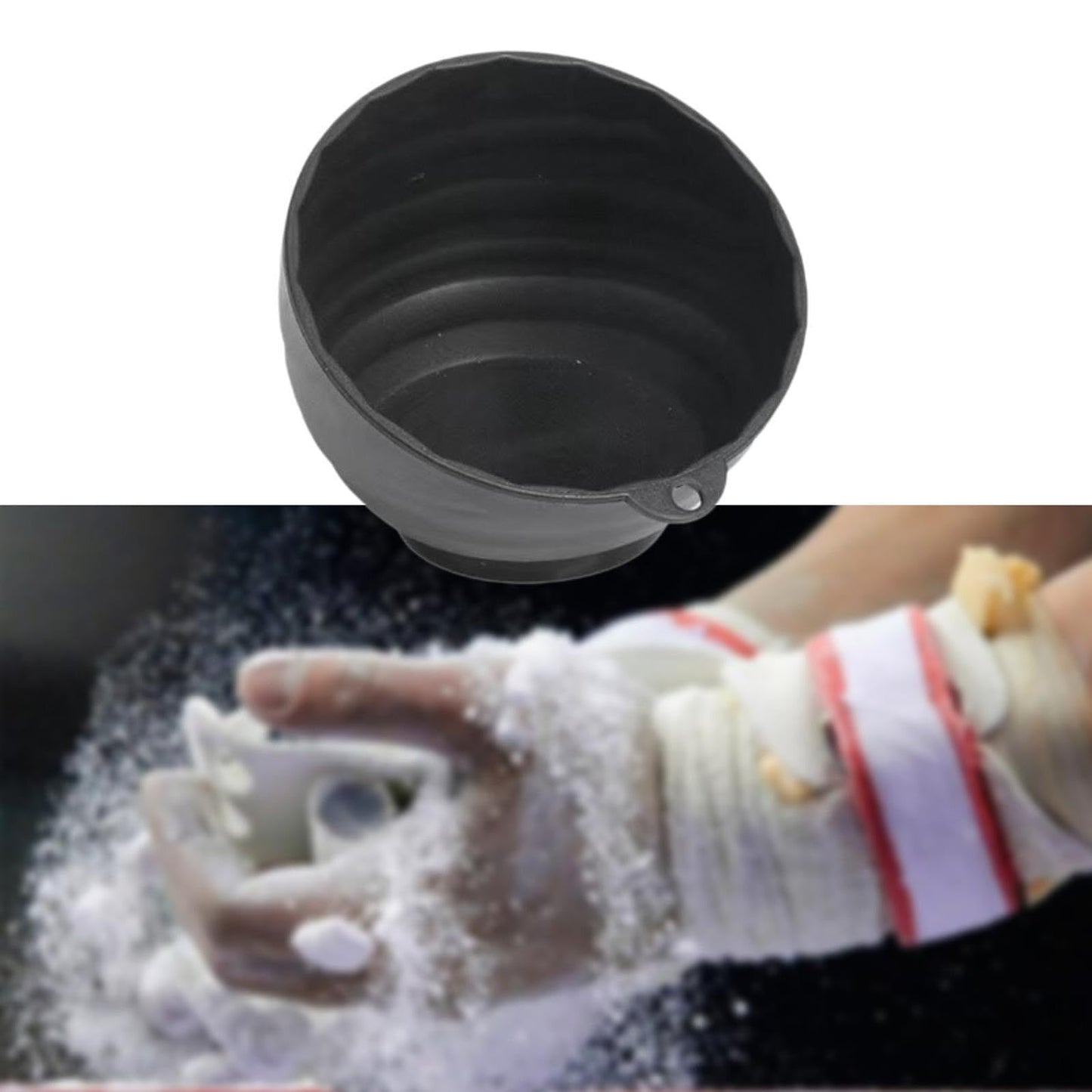 Zxpjkyu Gym Chalk Bowl Chalk Holder Large Gym Chalk Container Storage Bowl for Fitness Rock Climbing Sports Barbell Weightlifting, Black