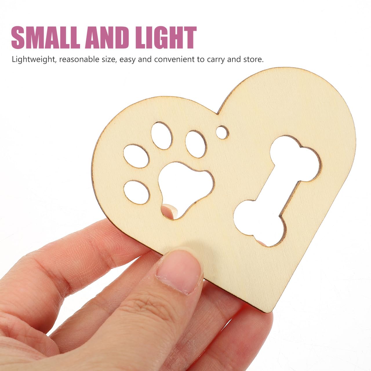 Healifty Wooden Heart Cutouts Ornaments: 34Pcs Love DIY Craft Wood Paw Pieces with 10M Rope for Valentine's Day Party Decorations and Autumn Creative Handmade Ornaments