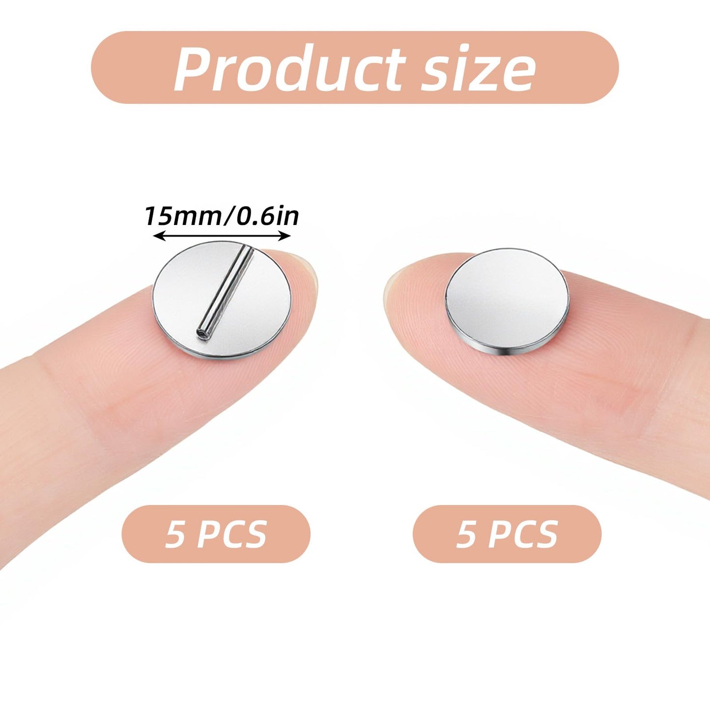 5 Pairs Invisible Magnetic Brooch Pin Converter Mini Magnetic Clasps for Clothing Metal Pin Backs Magnet Metal Lapel Pins Brooch Holder Converter for Hijab Scarf Shawl Thin Fabric