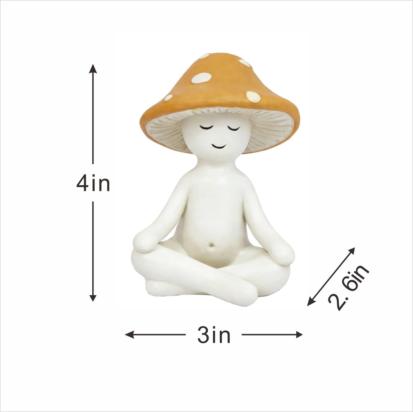 Meditation Mushroom Statue Yoga Mushroom Figurine Tabletop Decor for Home Shelf Office Coffee Table Garden Yard Patio Meditation Sculpture Gift for Women Friends Mom Decoration