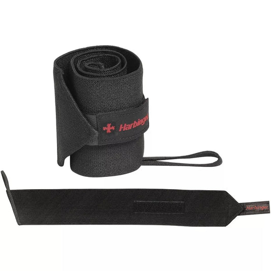 Harbinger Pro 20-Inch WristWraps with Thumb Loop for Weightlifting (pair) , Black